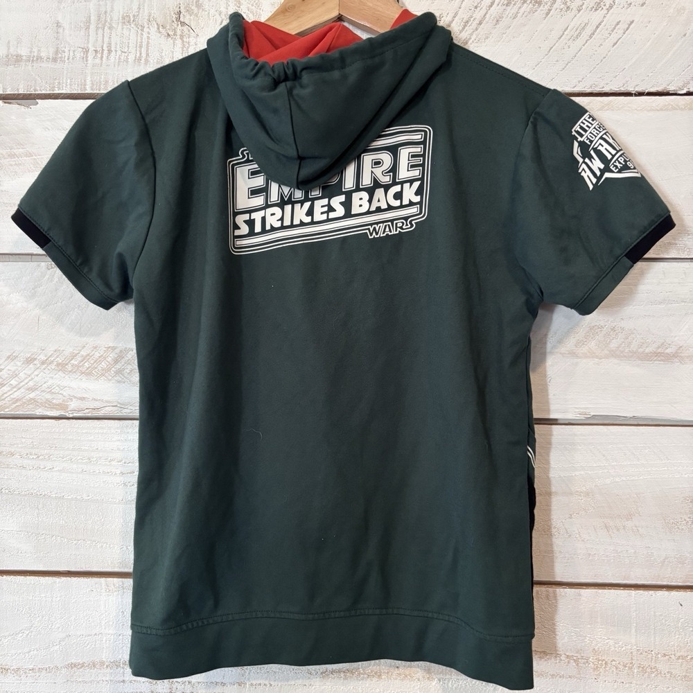 Starwars The Force Awakens Short Sleeve Pull Over Hoodie Men's Sz 30 Green - Picture 2 of 5